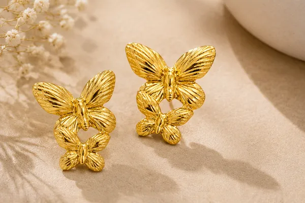 Gold_Stainless_Steel_Papillon_Bloom_Earrings_For_Women