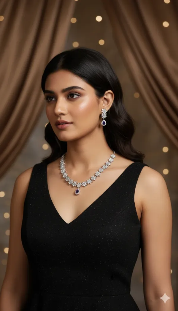 Blue_Sapphire_Floral_Diamond_Necklace_Set