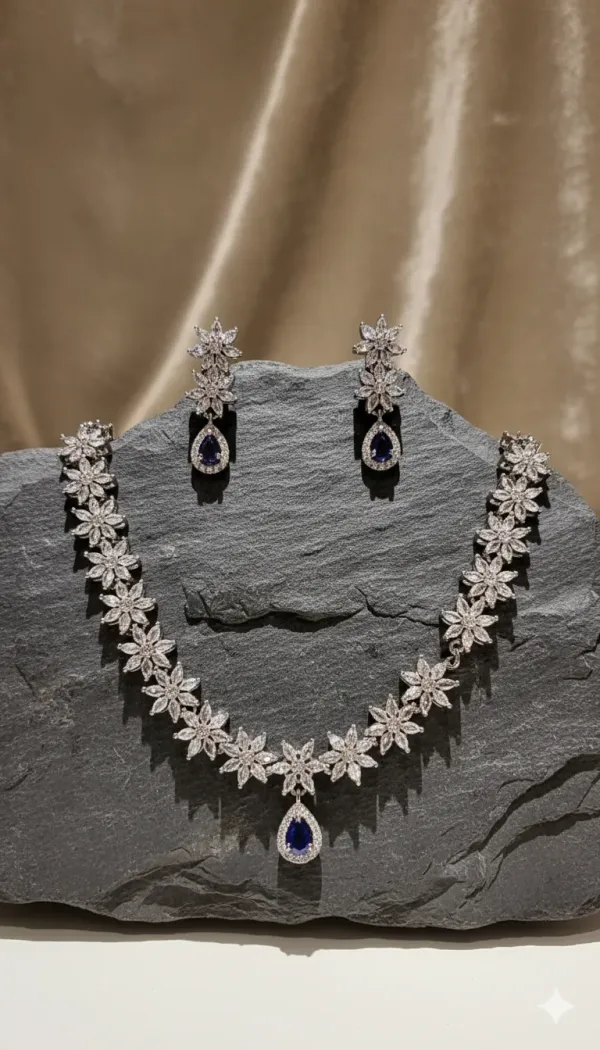 Blue_Sapphire_Floral_Diamond_Necklace_Set