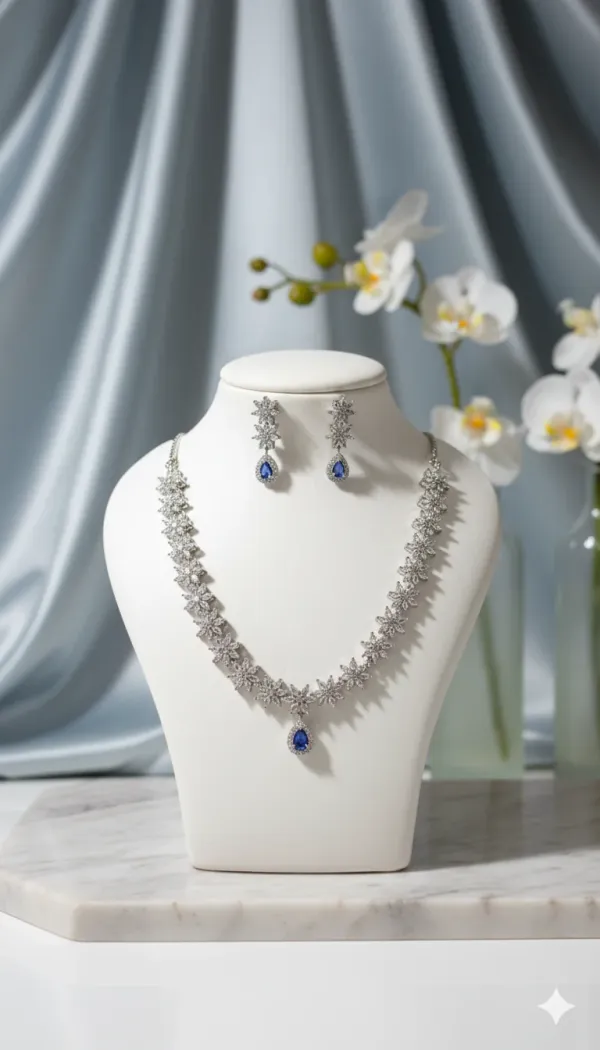 Blue_Sapphire_Floral_Diamond_Necklace_Set