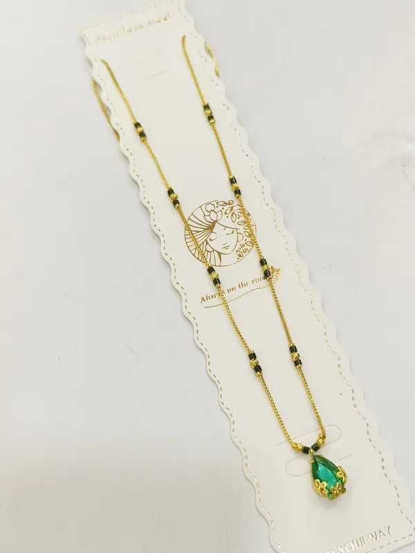 Elegant_Light_Green_Stone_Gold_Toned_Mangalsutra_Necklace