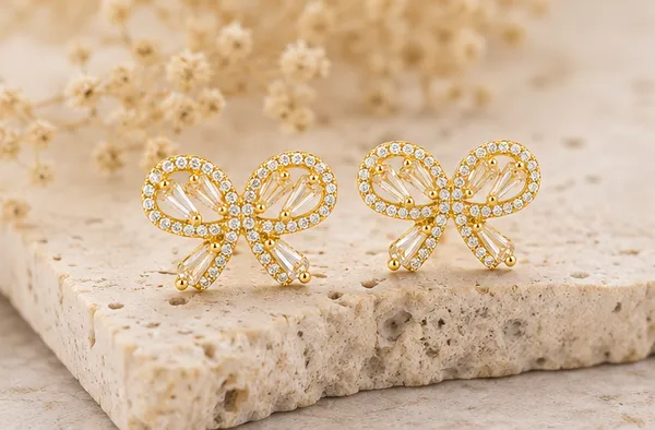 Gold_Stainless_Steel_Aurora_Bow_Studs_Earrings_For_Women