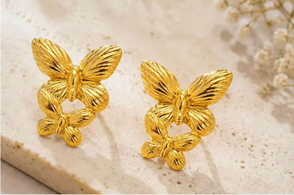 Gold_Stainless_Steel_Papillon_Bloom_Earrings_For_Women