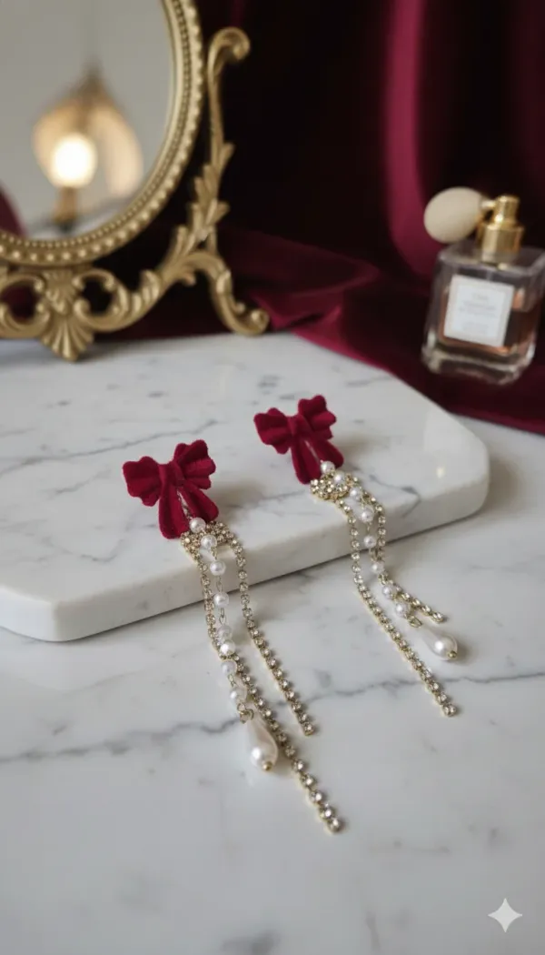 Scarlet_Bow_Pearl_Drop_Earrings