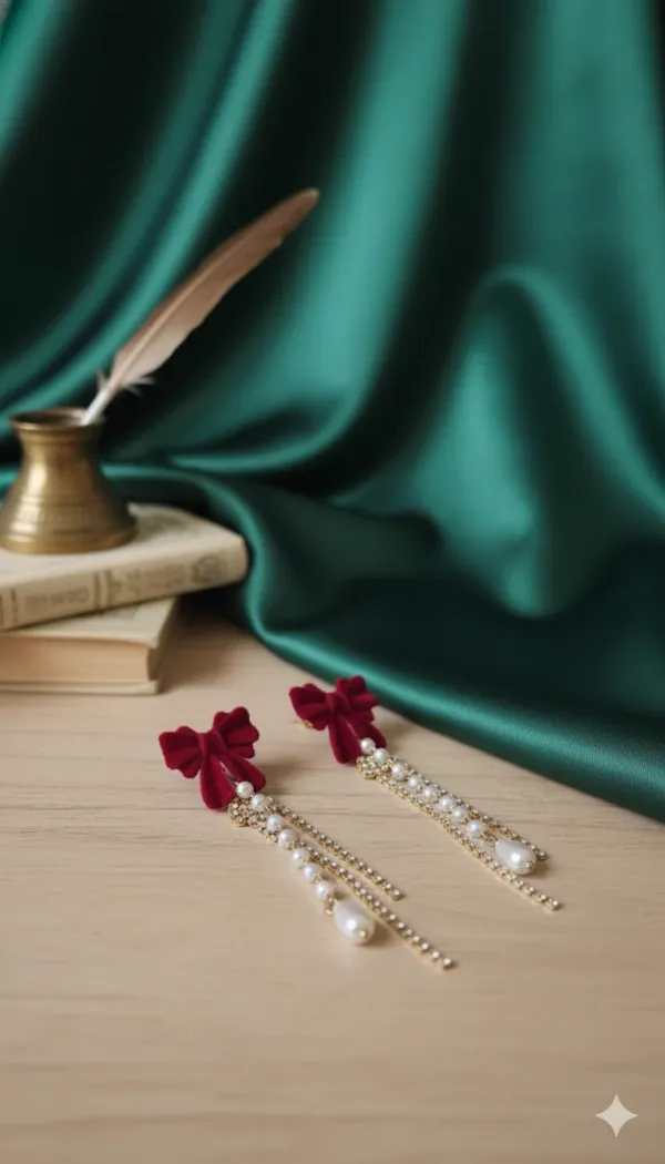 Scarlet_Bow_Pearl_Drop_Earrings