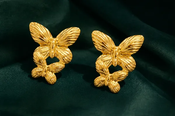 Gold_Stainless_Steel_Papillon_Bloom_Earrings_For_Women