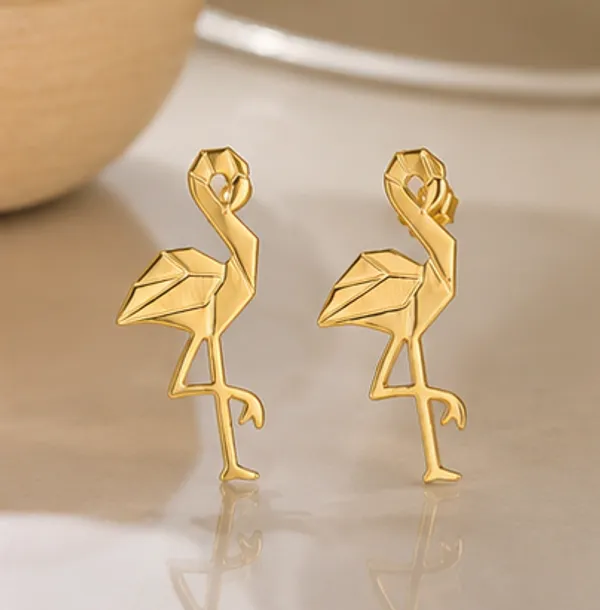 Gold_Stainless_Steel_Flamingo_Grace_Earrings_For_Women