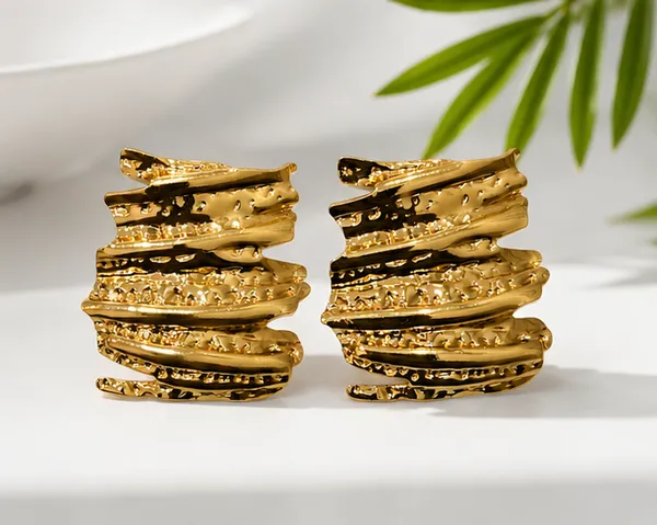 Gold_Stainless_Steel_Verona_Textured_Hoops_Earrings_For_Women