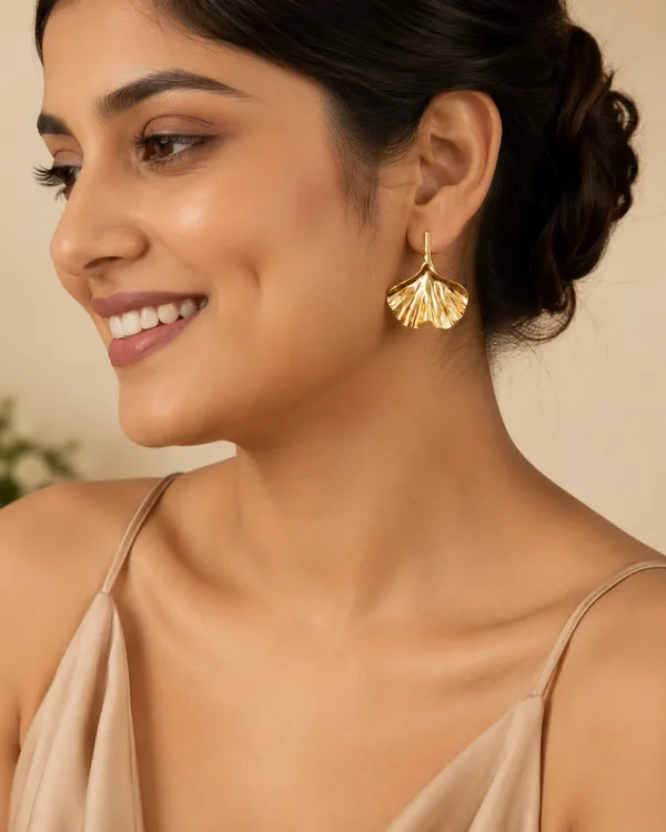 Gold_Stainless_Steel_Ginkgo_Aura_Studs_Earrings_For_Women