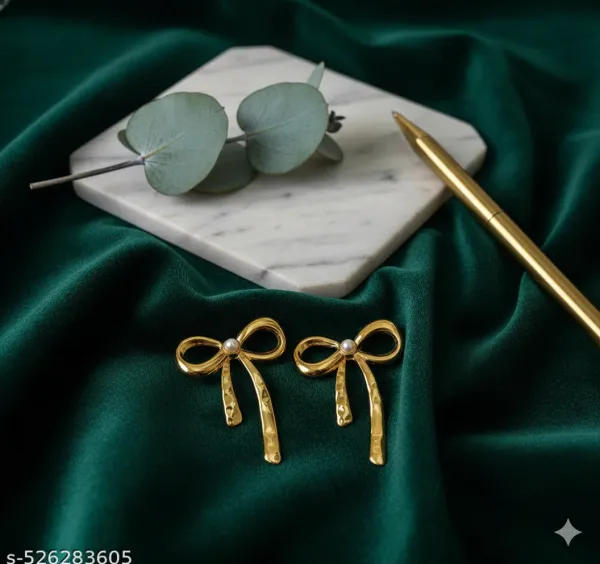 Gold_Plated_Bow_Shaped_Anti_Tarnish_Earrings
