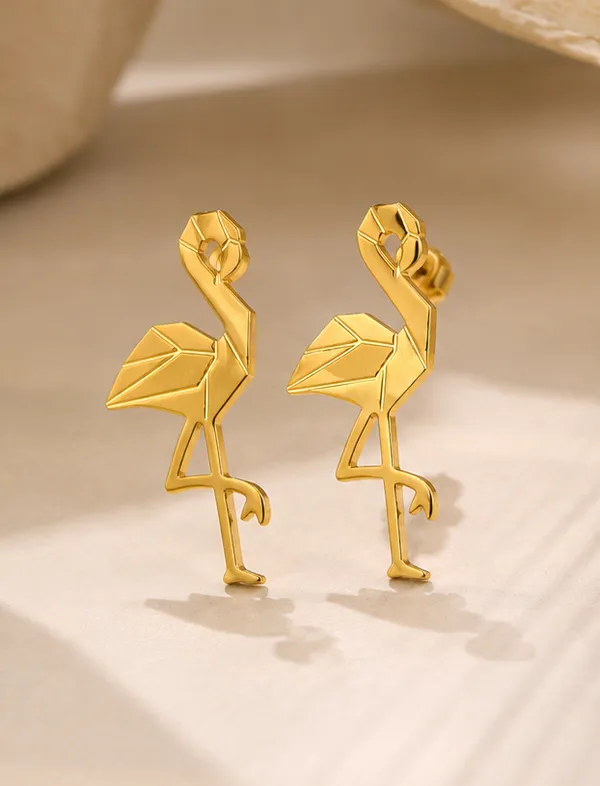Gold_Stainless_Steel_Flamingo_Grace_Earrings_For_Women