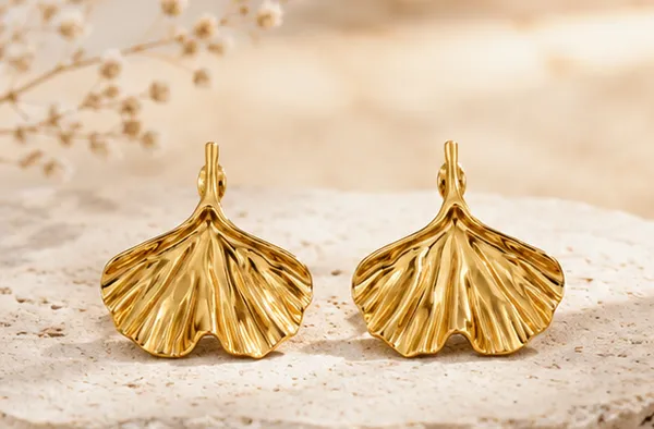 Gold_Stainless_Steel_Ginkgo_Aura_Studs_Earrings_For_Women
