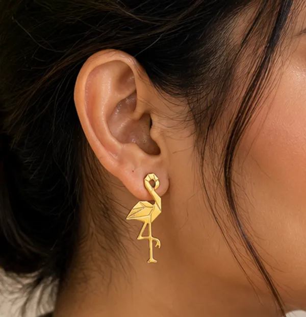 Gold_Stainless_Steel_Flamingo_Grace_Earrings_For_Women