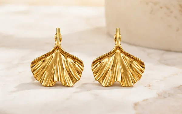 Gold_Stainless_Steel_Ginkgo_Aura_Studs_Earrings_For_Women