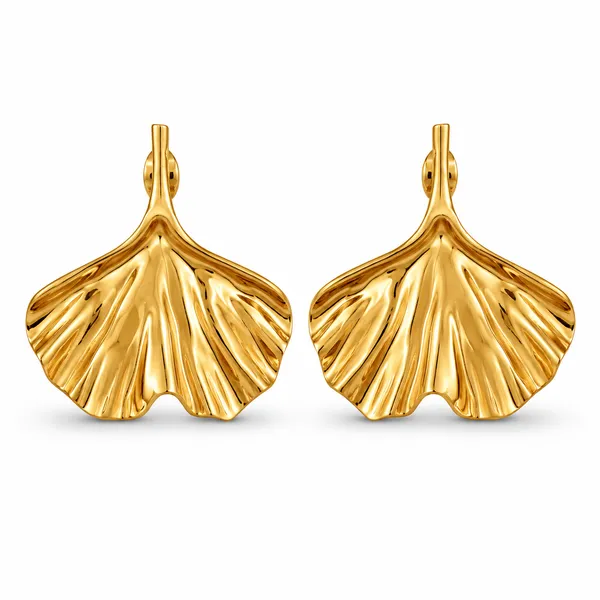 Gold_Stainless_Steel_Ginkgo_Aura_Studs_Earrings_For_Women
