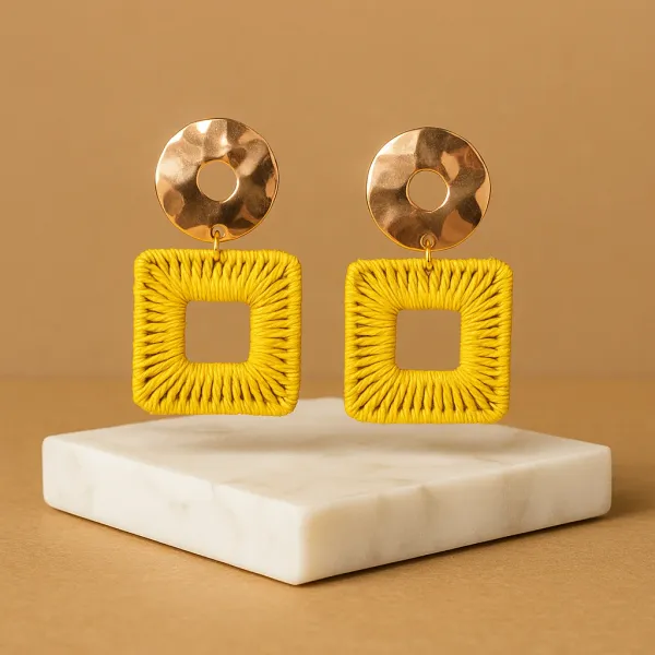 Gold_Plated_Square_Thread_Work_Drop_Anti_Tarnish_Earrings