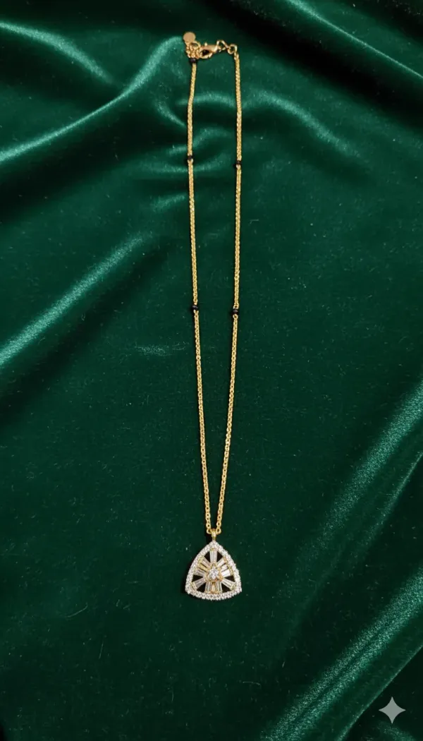 Gold_Plated_Triangle_Pendant_Mangalsutra_With_Cz_Stones