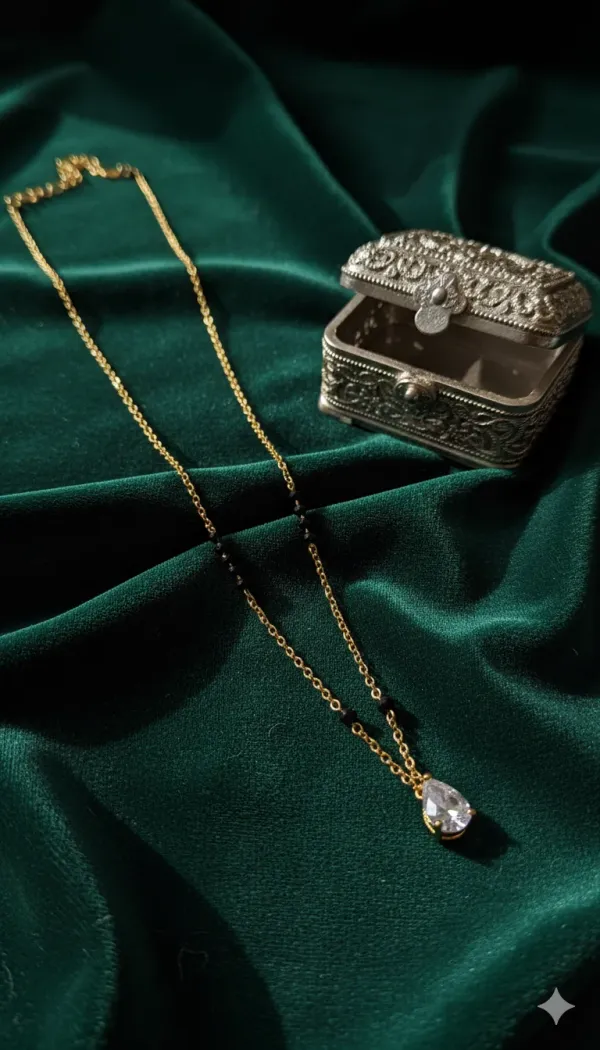 Elegant_Gold_Plated_Black_Bead_Mangalsutra_With_Teardrop_Pendant