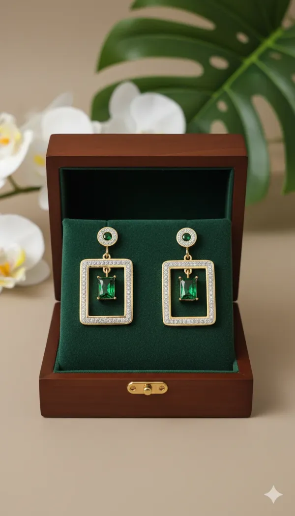 Emerald_Green_Rectangular_Drop_Earrings