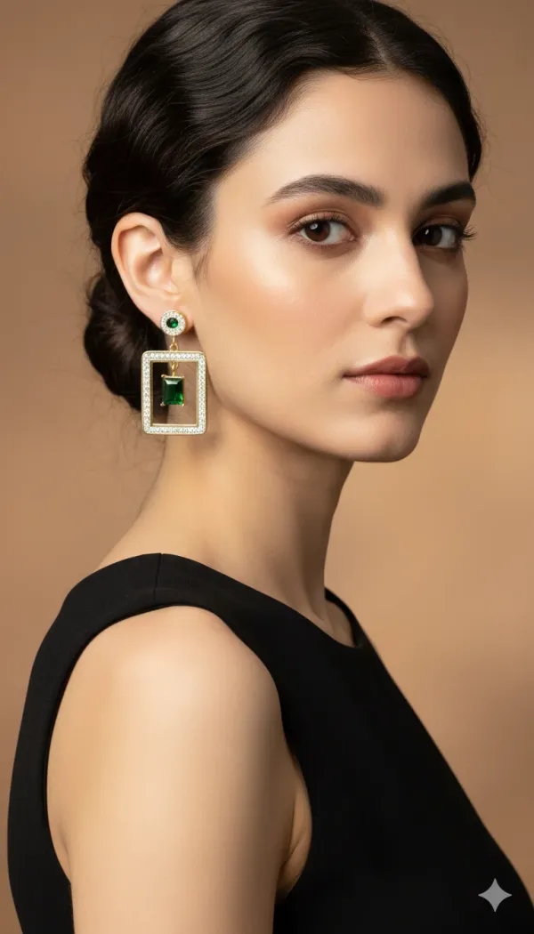 Emerald_Green_Rectangular_Drop_Earrings