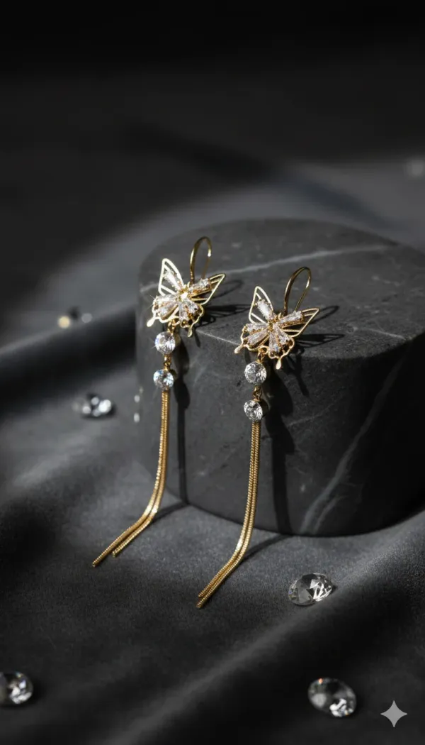 Golden_Butterfly_Long_Drop_Earrings