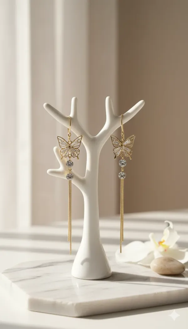 Golden_Butterfly_Long_Drop_Earrings