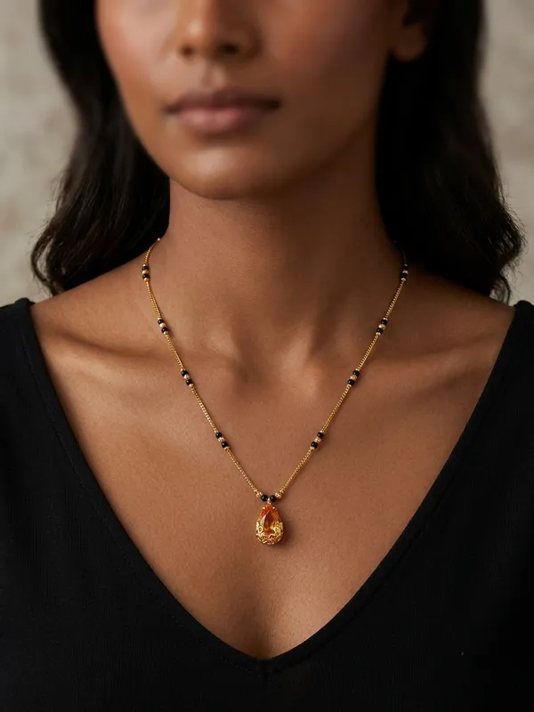 Elegant_Yellow_Stone_Gold_Toned_Mangalsutra_Necklace