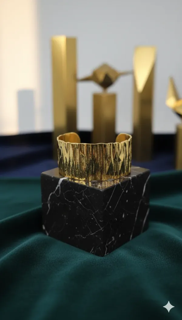 Gold_Tone_Cuff_Bracelet_Witn_Textured_Wide