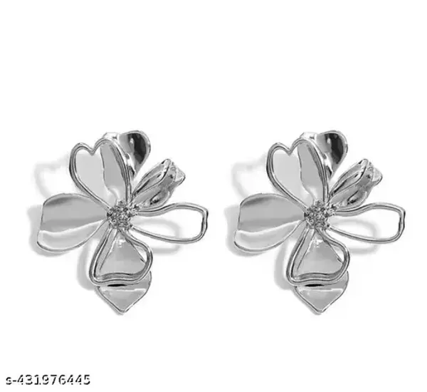 Silver_Plated_Flower_Shaped_Anti_Tarnish_Earrings