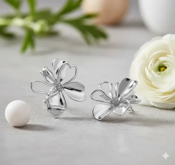 Silver_Plated_Flower_Shaped_Anti_Tarnish_Earrings