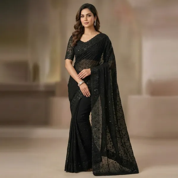 Black_Georgette_Premium_And_Elegant_Saree_For_Women
