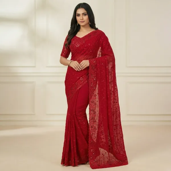 Red_Georgette_Premium_And_Elegant_Saree_For_Women