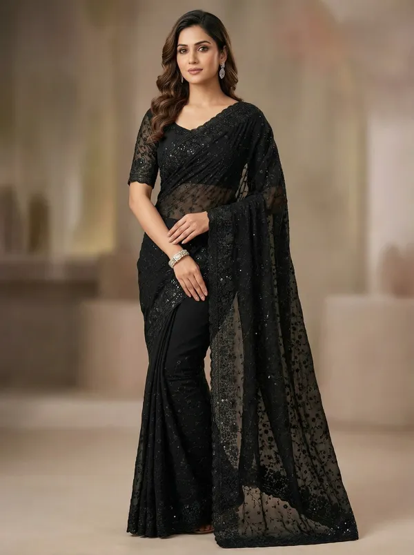 Black_Georgette_Premium_And_Elegant_Saree_For_Women
