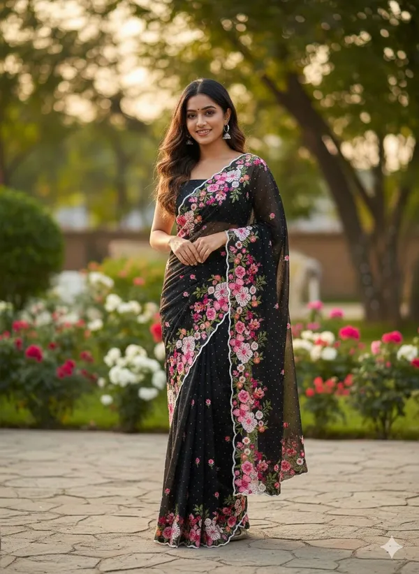 Black_Georgette_Premium_And_Elegant_Saree_For_Women