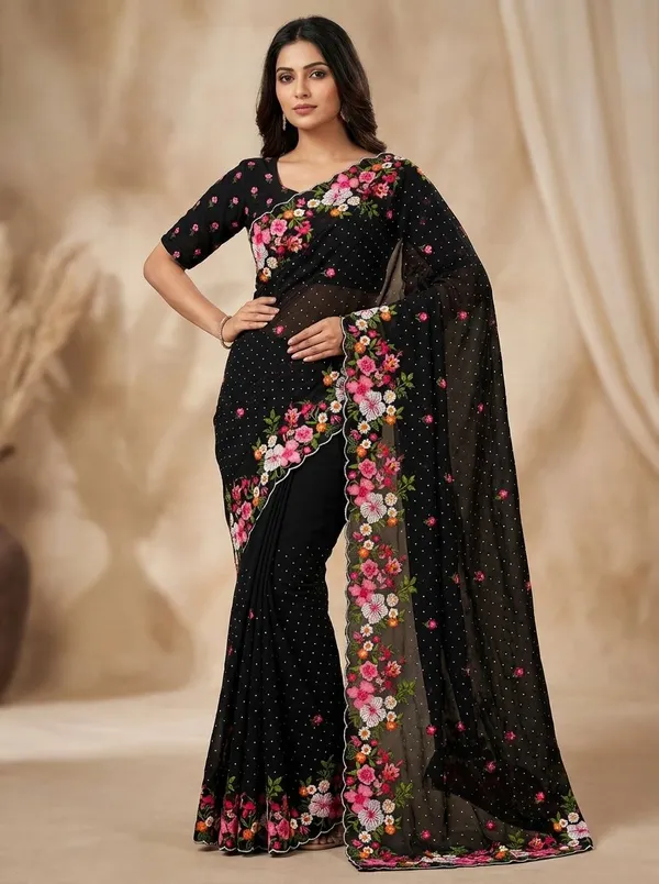 Black_Georgette_Premium_And_Elegant_Saree_For_Women