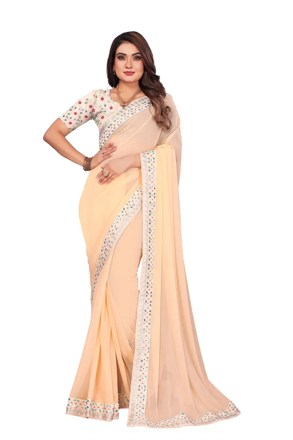 Peach_Georgette_Premium_And_Elegant_Saree_For_Women