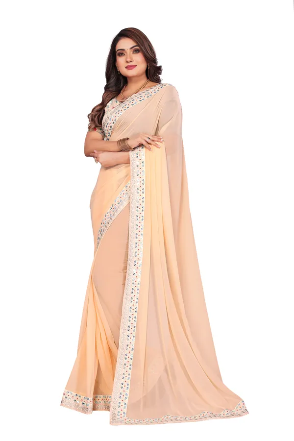 Peach_Georgette_Premium_And_Elegant_Saree_For_Women