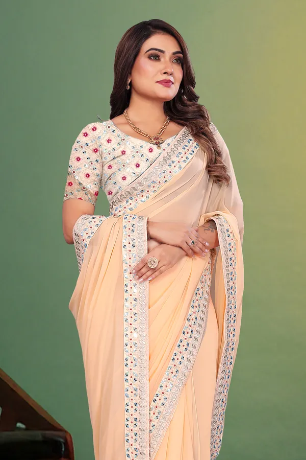 Peach_Georgette_Premium_And_Elegant_Saree_For_Women