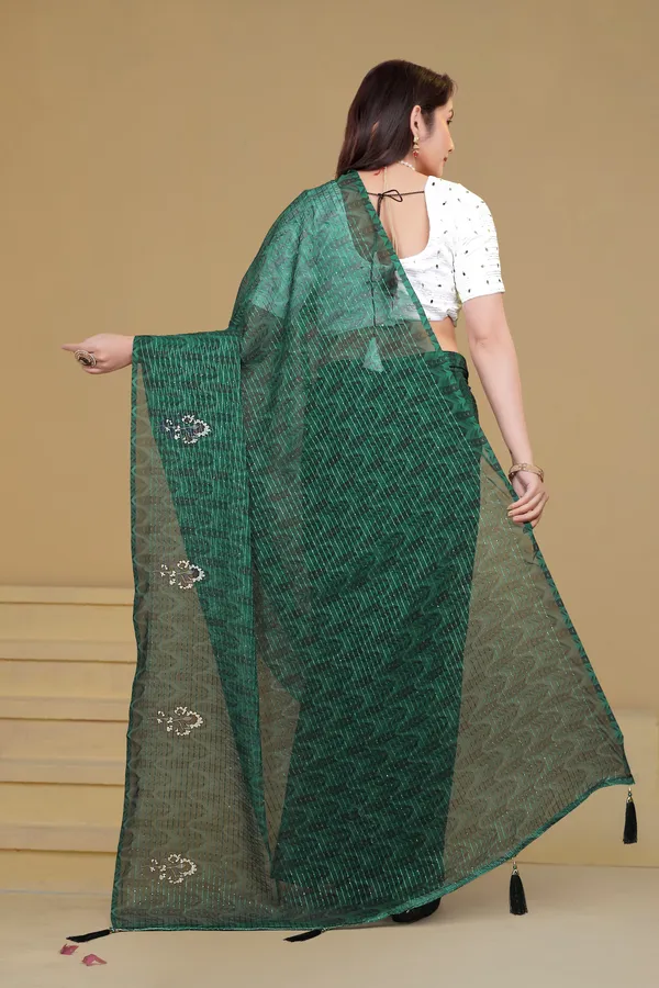 Emerald_Green_Georgette_Premium_Saree_For_Women