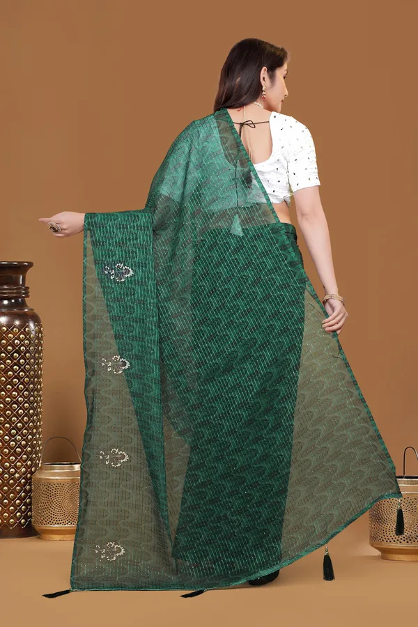 Emerald_Green_Georgette_Premium_Saree_For_Women