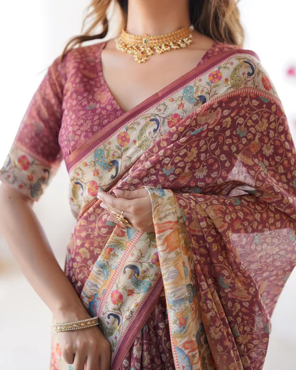 Red_Linen_And_Cotton_Premium_Saree_For_Women
