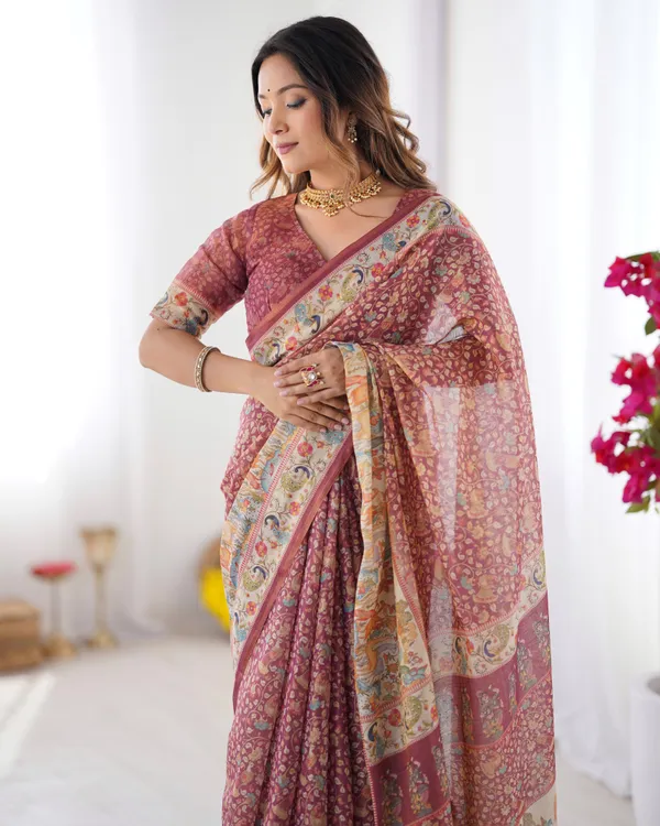 Red_Linen_And_Cotton_Premium_Saree_For_Women