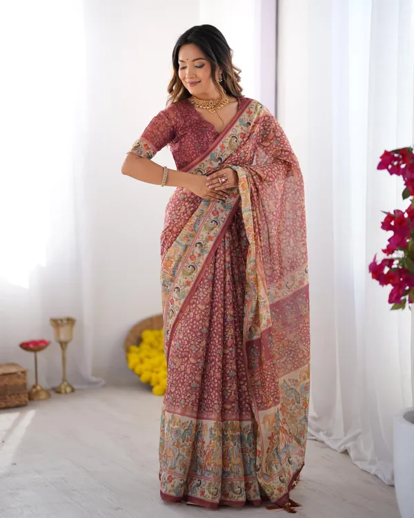 Red_Linen_And_Cotton_Premium_Saree_For_Women