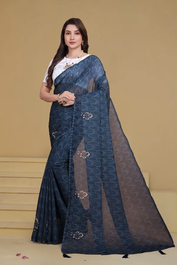 Navy_Blue_Georgette_Premium_Saree_For_Women