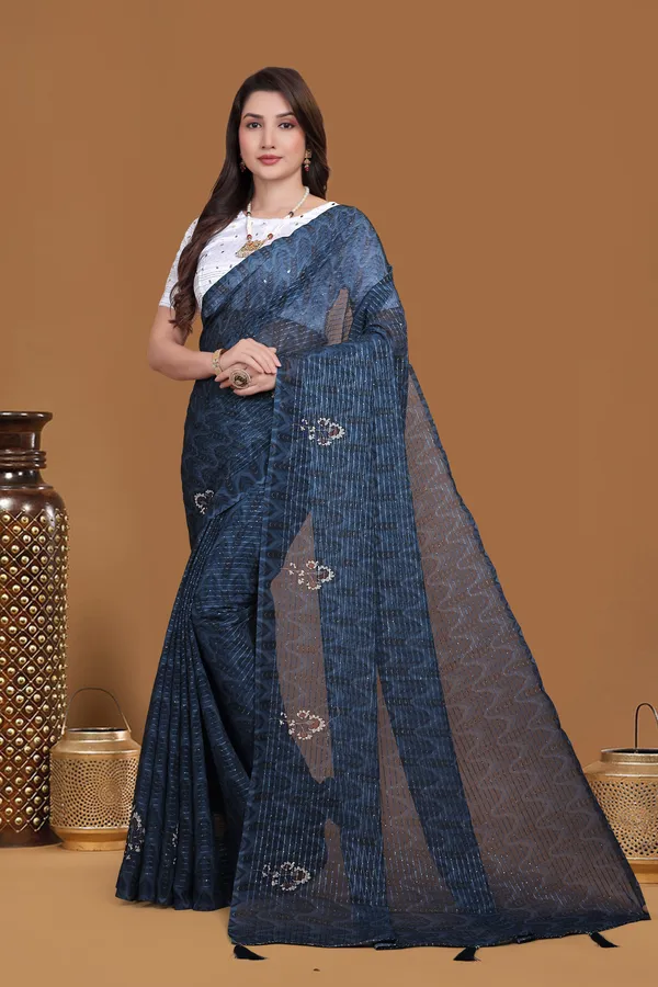 Navy_Blue_Georgette_Premium_Saree_For_Women