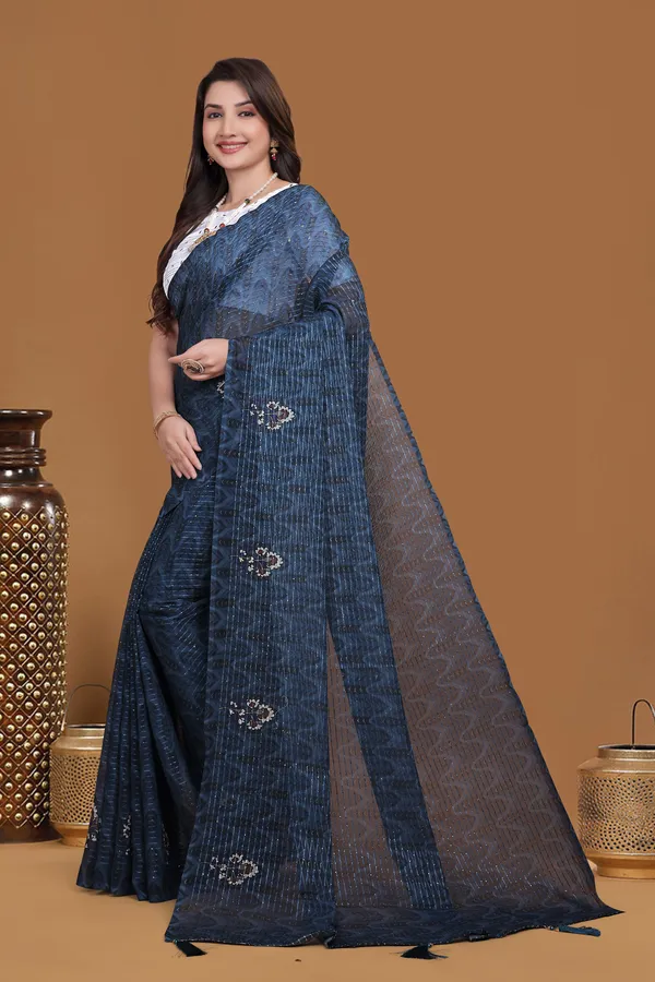 Navy_Blue_Georgette_Premium_Saree_For_Women