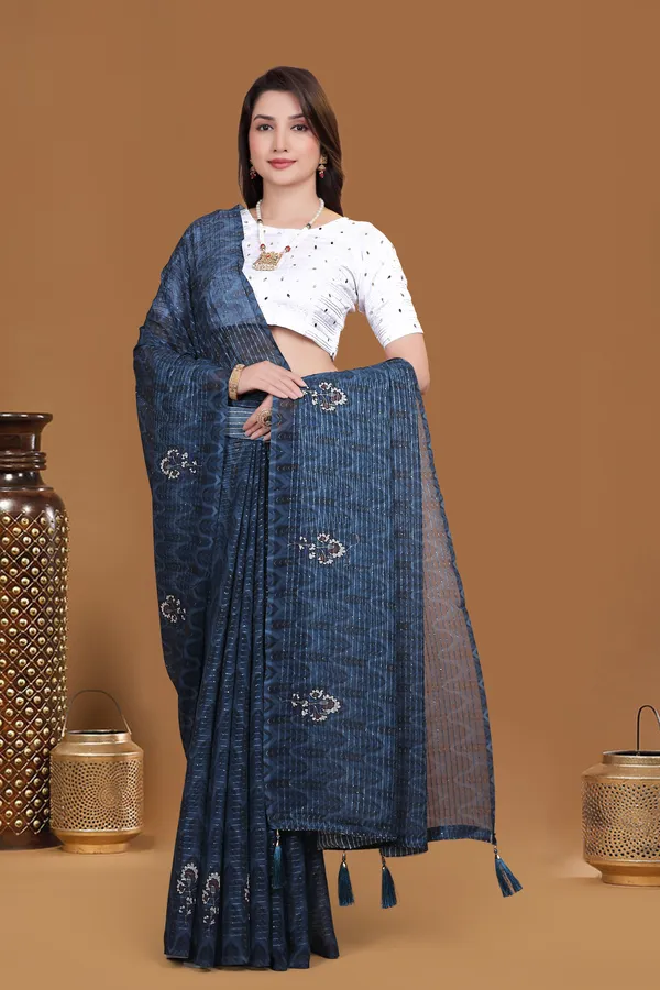 Navy_Blue_Georgette_Premium_Saree_For_Women