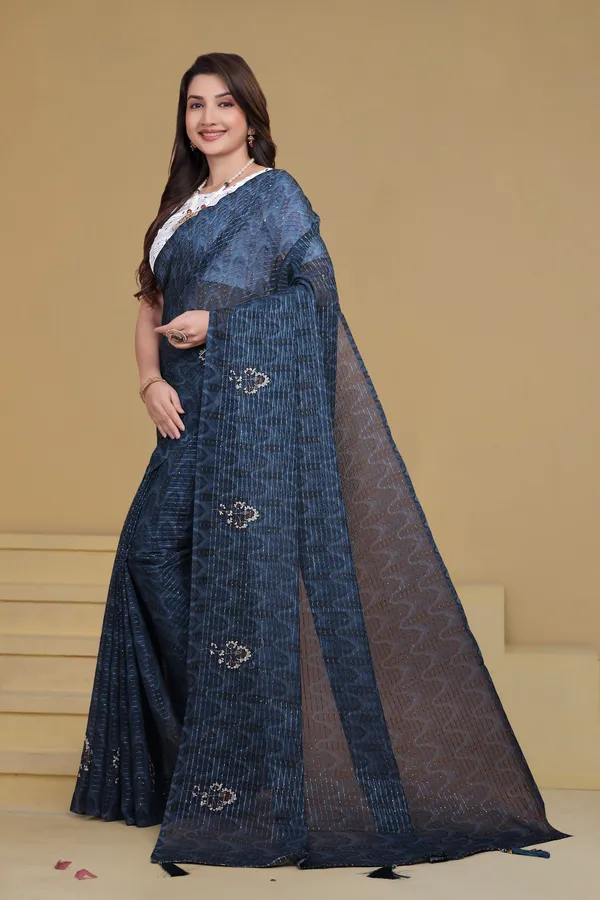 Navy_Blue_Georgette_Premium_Saree_For_Women