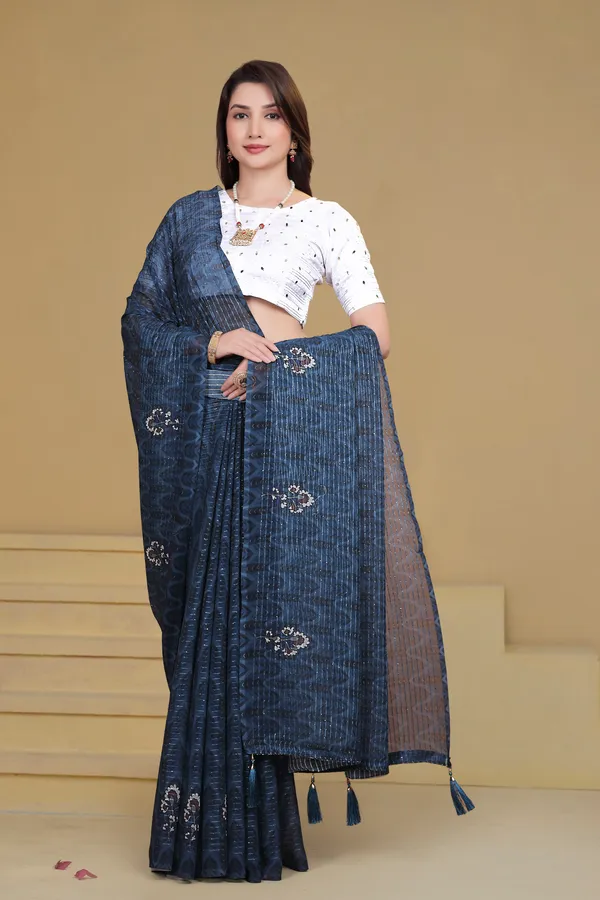 Navy_Blue_Georgette_Premium_Saree_For_Women