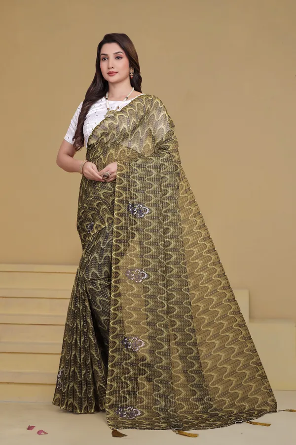 Olive_Gold_Georgette_Premium_Saree_For_Women